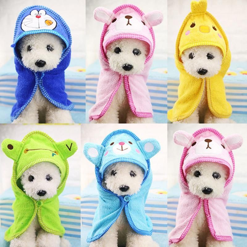 Cute Pet Dog Absorbent Bathrobes Pet Bath Towel Pet Accessories