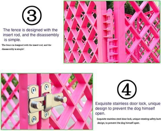 Practical PP Plastic Panels Expandable Adjustable Pet Dog Indoor Outdoor Playpens Puppy Cage Fence with Free Gifts