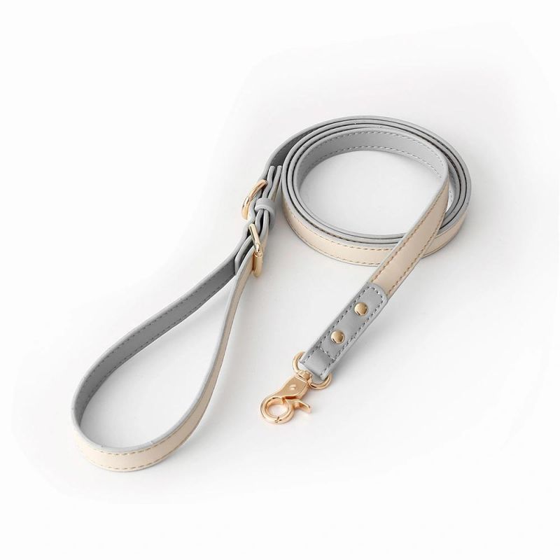 Hot Sale Amazon Pet Products Dropshipping Designer Personalized Luxury Vegan PU Genuine Leather Pet Dog Leash