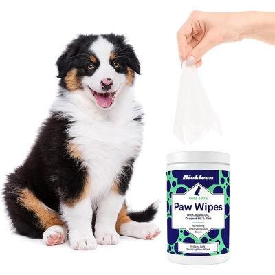 Biokleen OEM Custom Antibacterial Pet Cleaning Hypoallergenic Eco Organic Shampoo Pet Wet Wipes