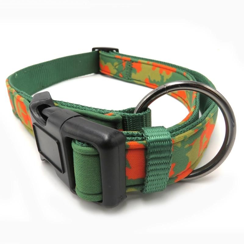 Custom Logo Design Pet Accessories Adjustable Wide Nylon Webbing Dog Collars