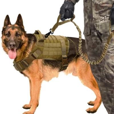 Dog Vest Outdoor Dog Harness Service Heavy Duty Tactical Molle Dog Vest