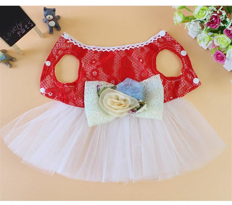 Dog Dress Princess Gauze Mesh Lace Dresses Sleeveless Dog Clothes for Small Pet Dogs