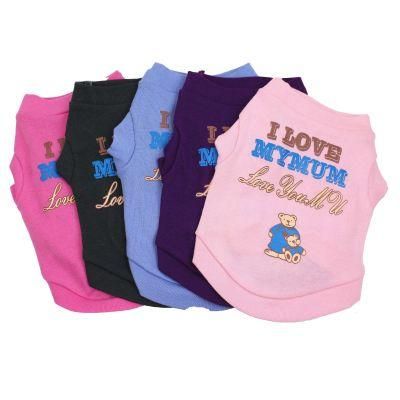New Cotton Ribbed Print Vest for Dogs and Cats