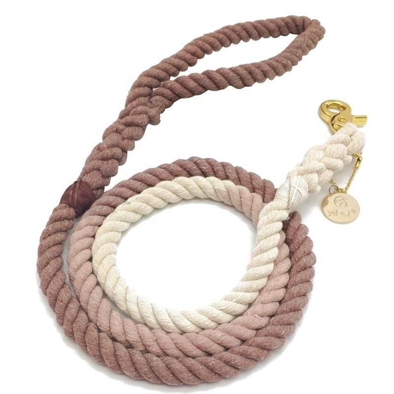 Custom High Quality Colors 100% Cotton Rope Dog Leash Rainbow Lead