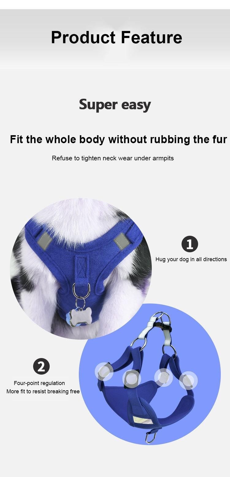 Top Seller Design 3 in 1 Reversible Dog Harness Polyester Custom Adjustable Collar Leash Harness Set
