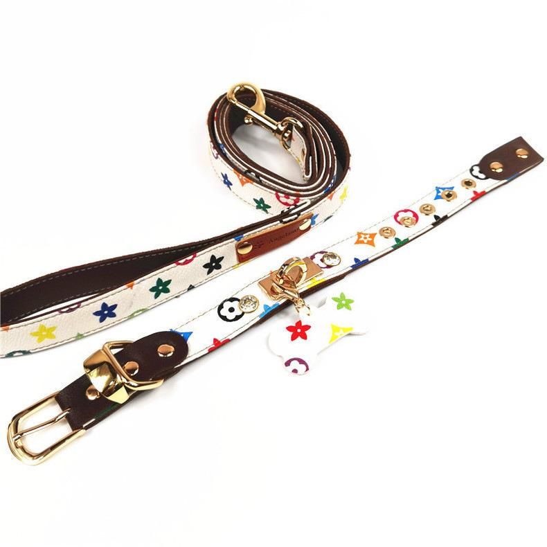 Competitive Price OEM Custom Waterproof Big Pet Dog Collar and Leash Set Leather
