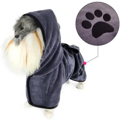 Moisture Absorbing Towels Pet Bathrobe for Dog and Cat