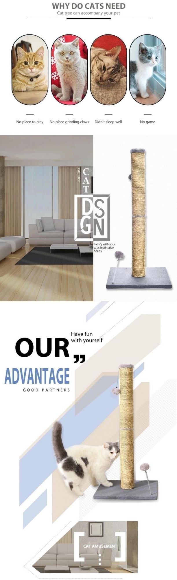 Cat Tower Cactus Scratching Posts Scratch Post for Kittens