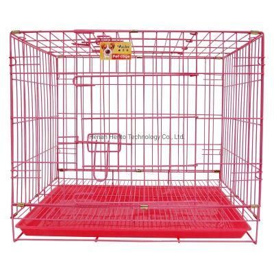 60X43X51cm Folding Anti-Rust Durable Iron Pet Cats Dogs Travel Transport Cages with Double Door