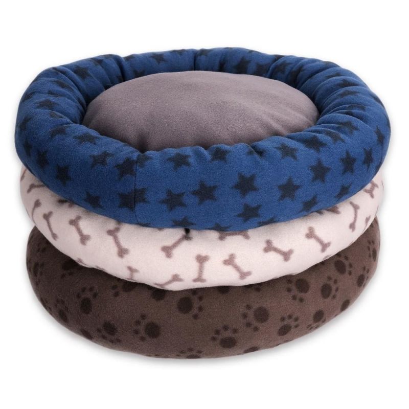 Custom Spot Pattern Comfortable Soft Washable Non-Slip Bottom Round Dog Sleeping Bed