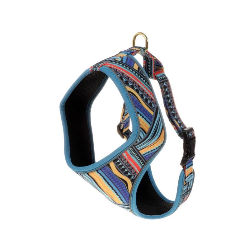 Colorful Line Pattern Print Pet Harness, Exotic Style Dog Harness