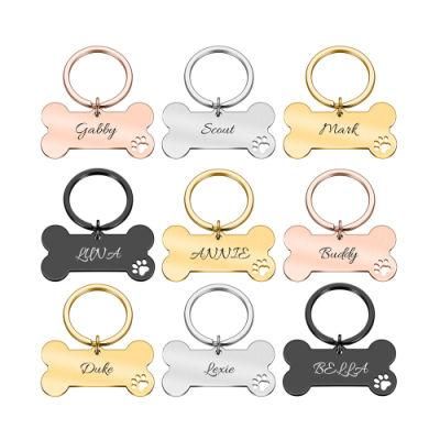 Custom Your Logo Bone Multi Color Aluminum for Dogs Pets Tag Sublimation Blank Dog Tags