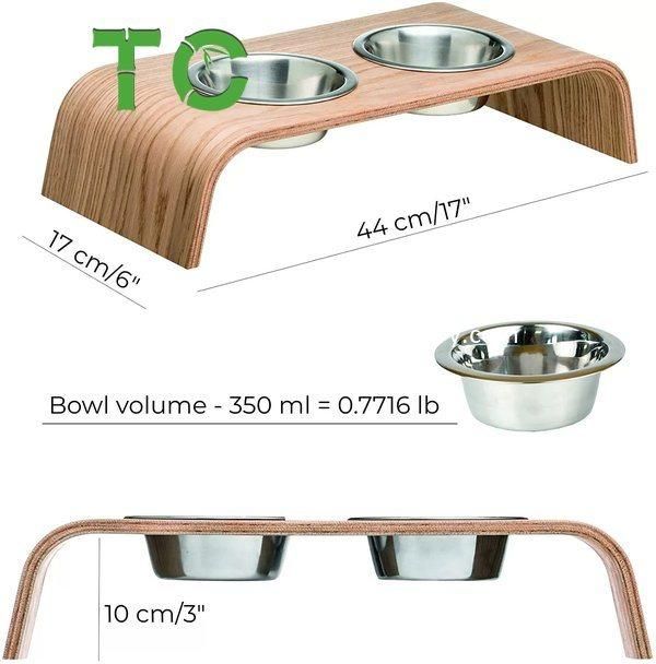 Factory Wholesale Wood Pet Feeder Wooden Elevated Stand Raised Stand Pet Feeder Bamboo Cat Dog Bowls Elevated Pet Feeder