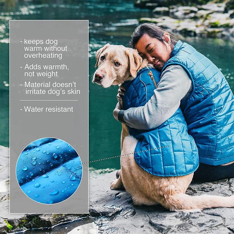 Water Resistant Reflective Lightweight Soft Reversible Winter Dog Jacket for Small, Medium, & Large Dogs