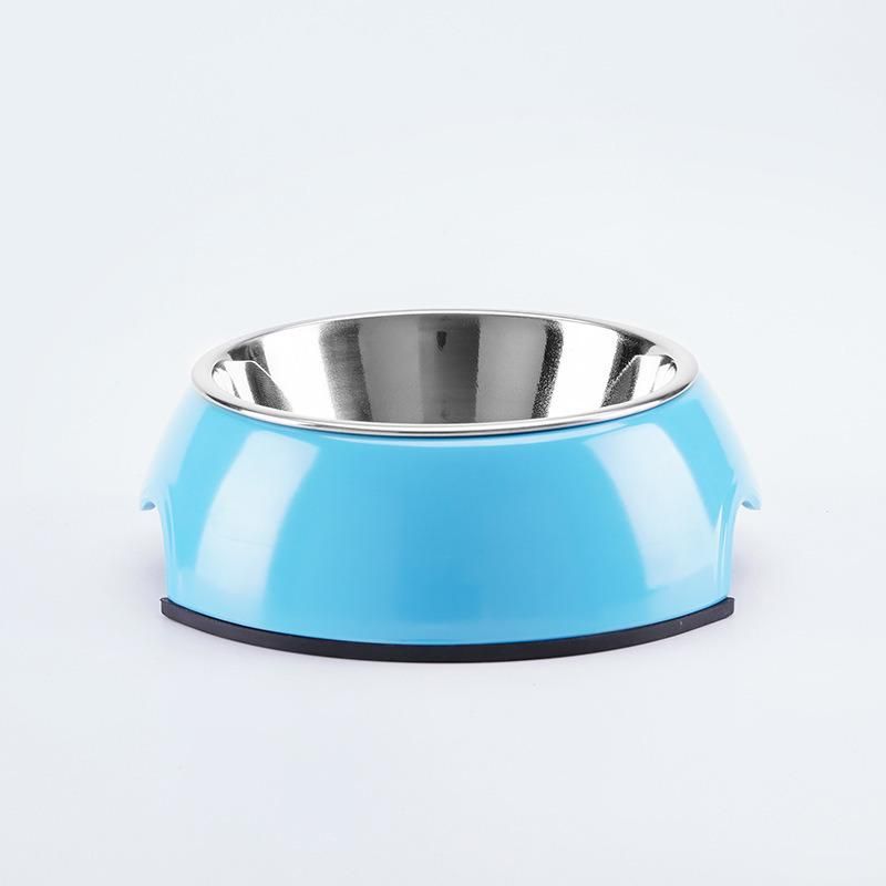 Stainless Steel Dog Bowls Double Melamine Dog Bowl Non-Slip Pet Bowl Feed Water Cat Supplies