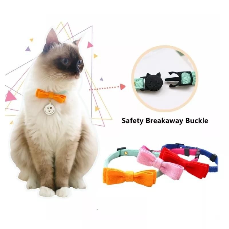 Cute Breakaway Cat Collar Bow Ties Adjustable Safety Buckle Kitten Dog Collar Pet Accessories Wholesale