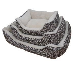 Hot Sale Faux Linen Pet Bed with Comfort Fill