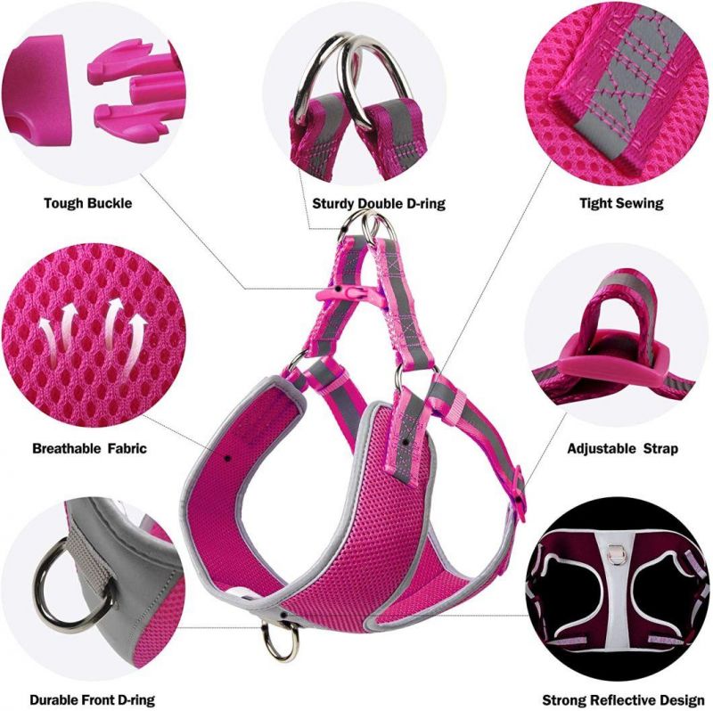 Dog Harness No Pull Reflective Adjustable Basic Nylon Step in Puppy Vest Harness