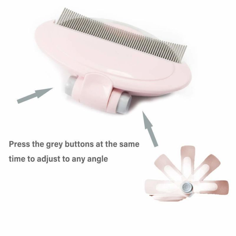 Deshedding Comb Grooming Tool with Curved Blade Ergonomic Grip Alloy Steel Trimming Combs for Pets