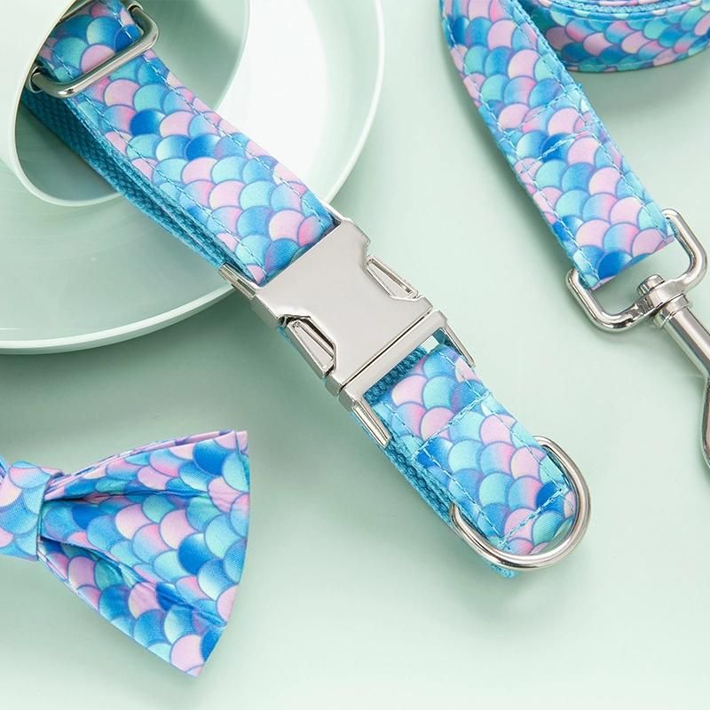 Cotton Dog Cat Collar Pet Leads Dog Leash Fashion Lovely Cute Floral Tie Flower Custom Dog Collars Leashes Bow Tie Sets