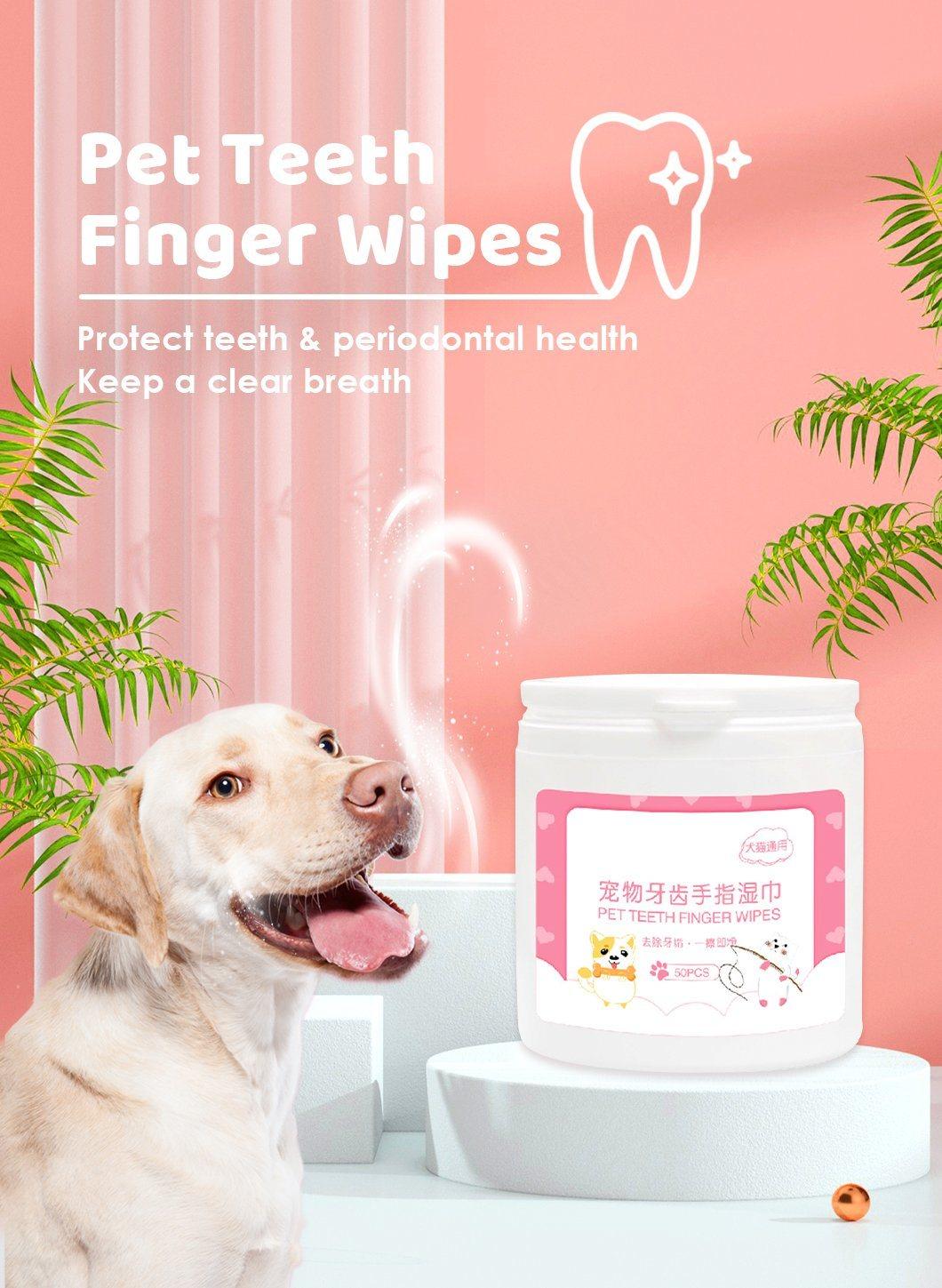 Disposable Cat Health Cleaning Product Soft Custom Pet Teeth Whitening Wipes Finger Wipes