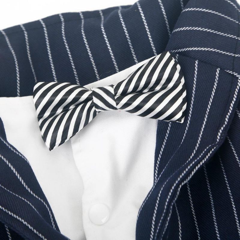 Pet Accessories Wedding Shirt Formal Tuxedo with Black Tie Stylish Suit Bow Tie Costume for Dogs Pet Clothes