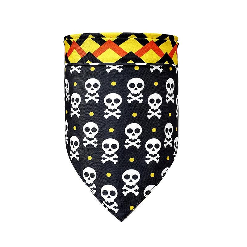 Halloween Pumpkin Ghost Bat Pattern Holiday Accessories Dog Triangle Bibs Scarf Washable Pet Dogs Bandanas