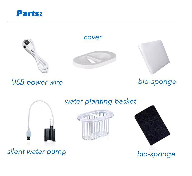 1-Gallon Mini Desktop Aquarium Kit Safe Acrylic White