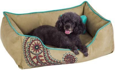 Medium Dog Beds Machine Washable Bolstered Dog Cushion