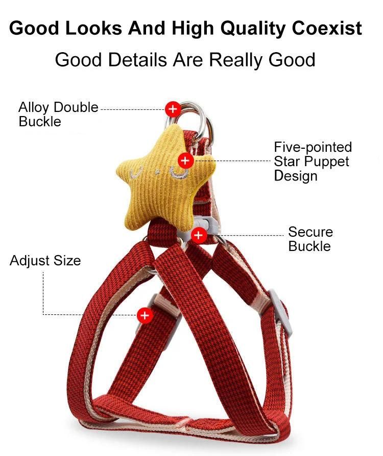 Pet Supplies Reflective Good Protective Safety Pet Dog Harness Collar and Leash Set for Small Large Dogs