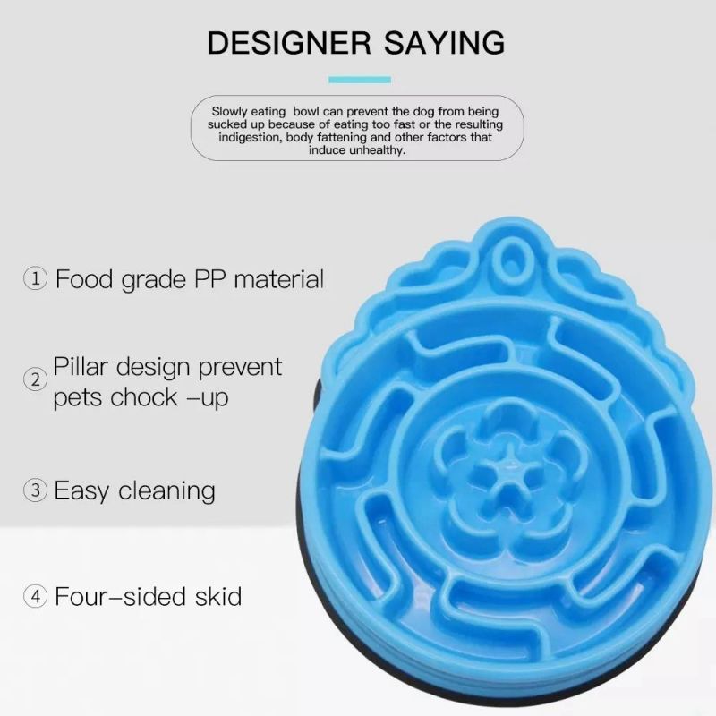 Healthy Pet Feeder Slow Eating Pet Dog Plate Bowl