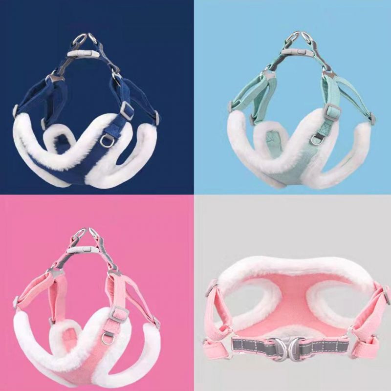 No Pull Pet Harness Cat Harness Vest Soft Fur Bordure Dog Harness