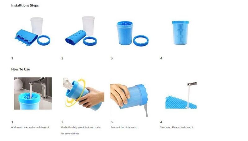 Portable Dog Paw Cleaner for Claw Care Line, Small/Medium Dogs