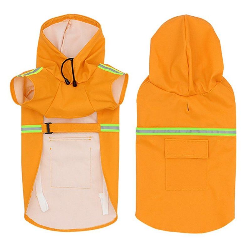 Dog Products, Cute Pet Dog Raincoat, Rain Jacket Full Body Coverage with Hat, Reflective Night Light Strip, Double Layered Waterproof Rain Jacket