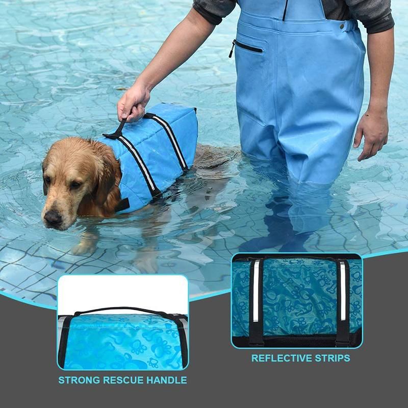 Dogs Waterproof Adjustable Life Jacket Pets Vacation Safety Vest with Reflective Swimsuit