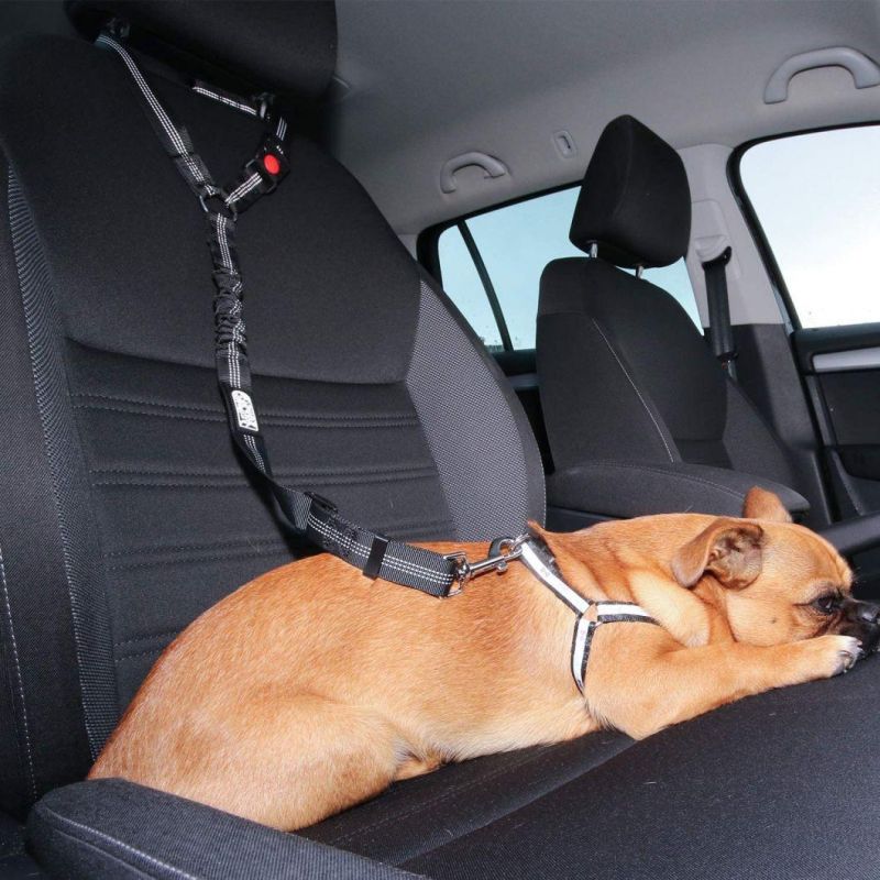 Dog Car Seat Belt Adjustable with Elastic Bungee Buffer Durable Headrest Pet Seat Belt Dog Car Safety Harness Restraint