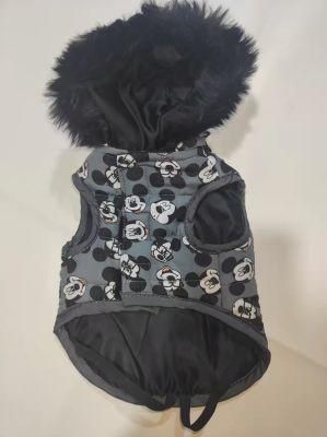 Fashion Designer Dog Clothes Dog Hoodie with Fake Fur Cap