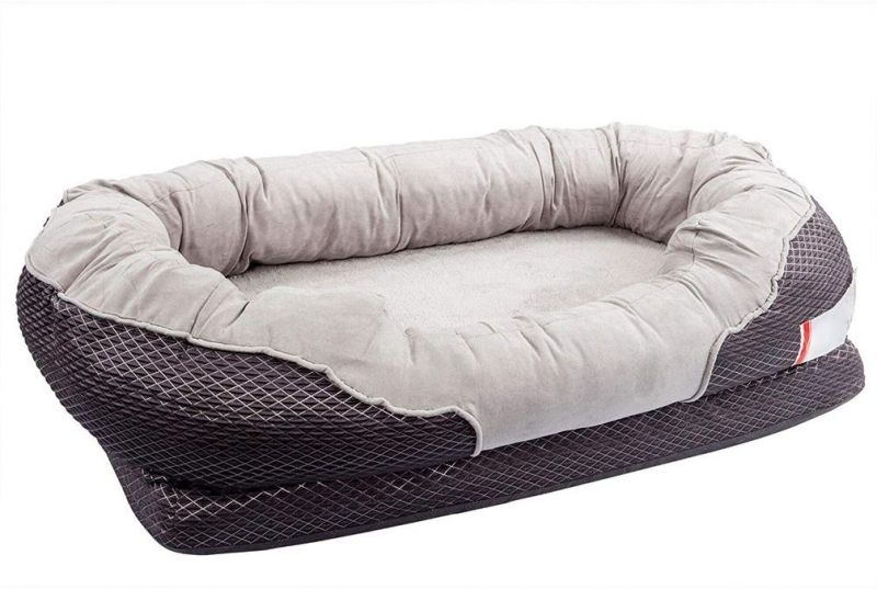 Orthopedic Dog Bed with Padded Rim Cushion and Nonslip Bottom