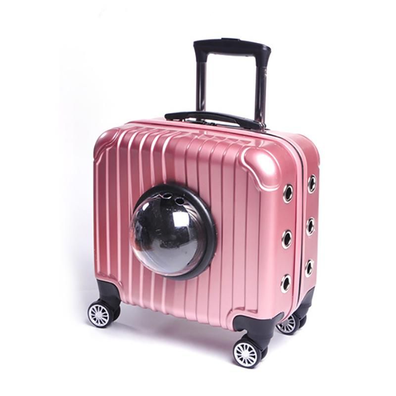 Fashion Breathable Pet Bag Travel Suitcase with Wheels and Trolley