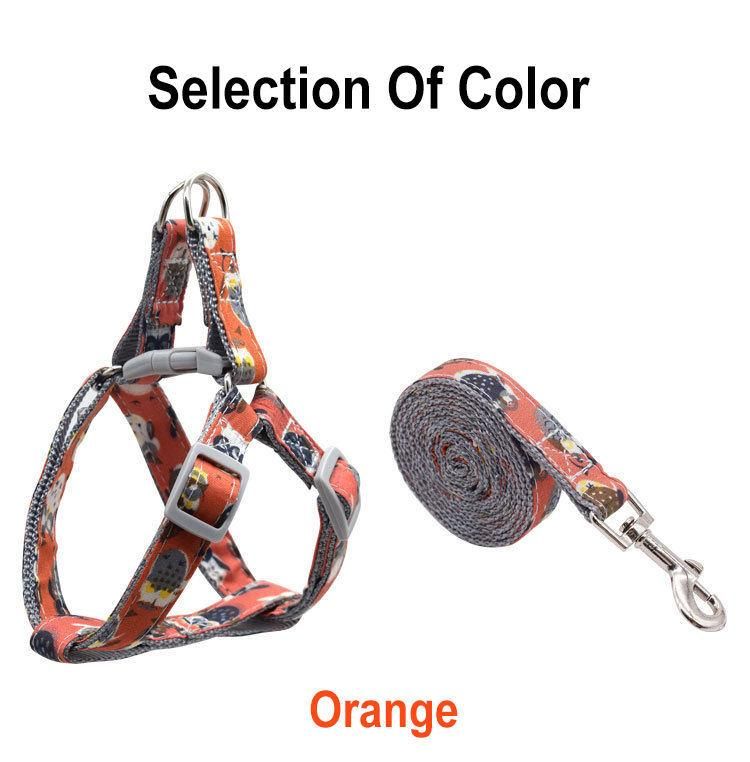 Adjustable Blank Pattern Pet Lope Heavy Duty Dog Puppy Cat Sublimation Collar Leash Harness Set