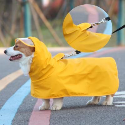 Dog Raincoat Transparent Visor Pet Poncho with Belly Strap