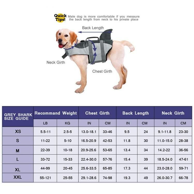 Dog Life Jacket Ripstop Dog Safety Vest Adjustable Preserver with High Buoyancy and Durable Handle for Small Medium Large Dogs
