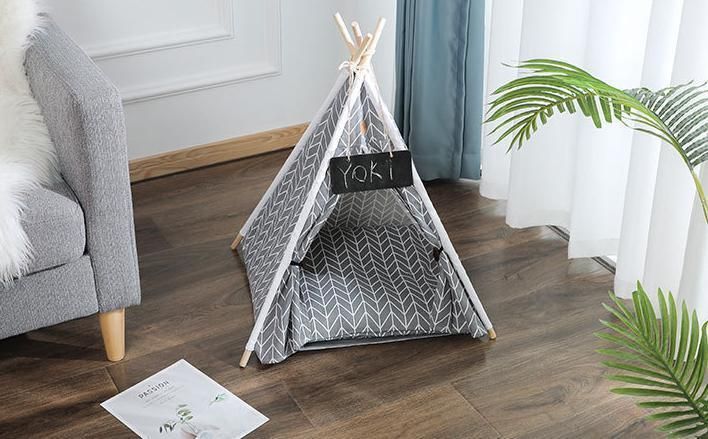 Dog Products, Pet Teepee with Cushion for Small Dogs and Cats House Puppies House with Bed Pet Tent Bed Indoor Outdoor