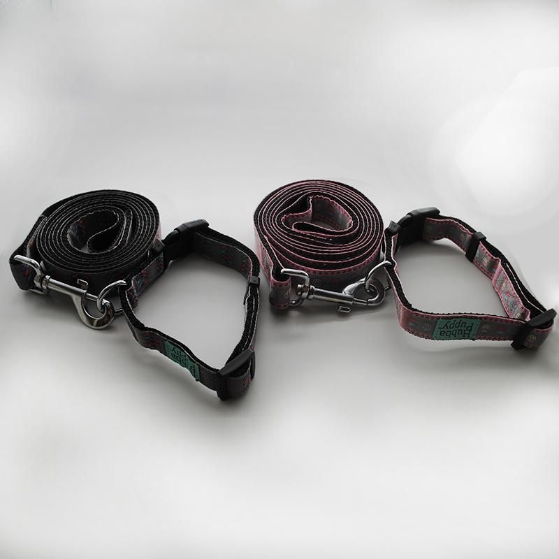 Cute Pet Leash Lead Collar Set with Ribbion Print Design