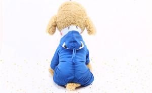 Four Legs Blue Waterproof Raincoat Button Pet Puppy Dog Cat Clothes Products