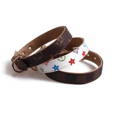 Popular Custom Design Personalized Pet Products Luxury PU Leather Pet Dog Collars and Leash