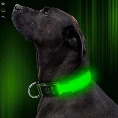 Pet Animals Safety LED Night Flashing Flashing USB Cable Adjustable Rechargeable Glow Light up LED Pet Dog Collar for Animals