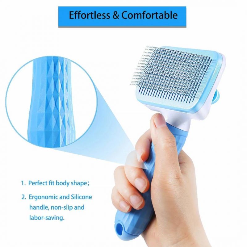 Pink/Blue/Grey Slicker Dog Comb Brush Pet Grooming Brush
