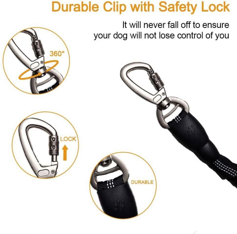 Heavy Duty Bungee Dog Leash 6FT-4.5FT Strong Training Rope Leash Extra Comfortable Padded Handle